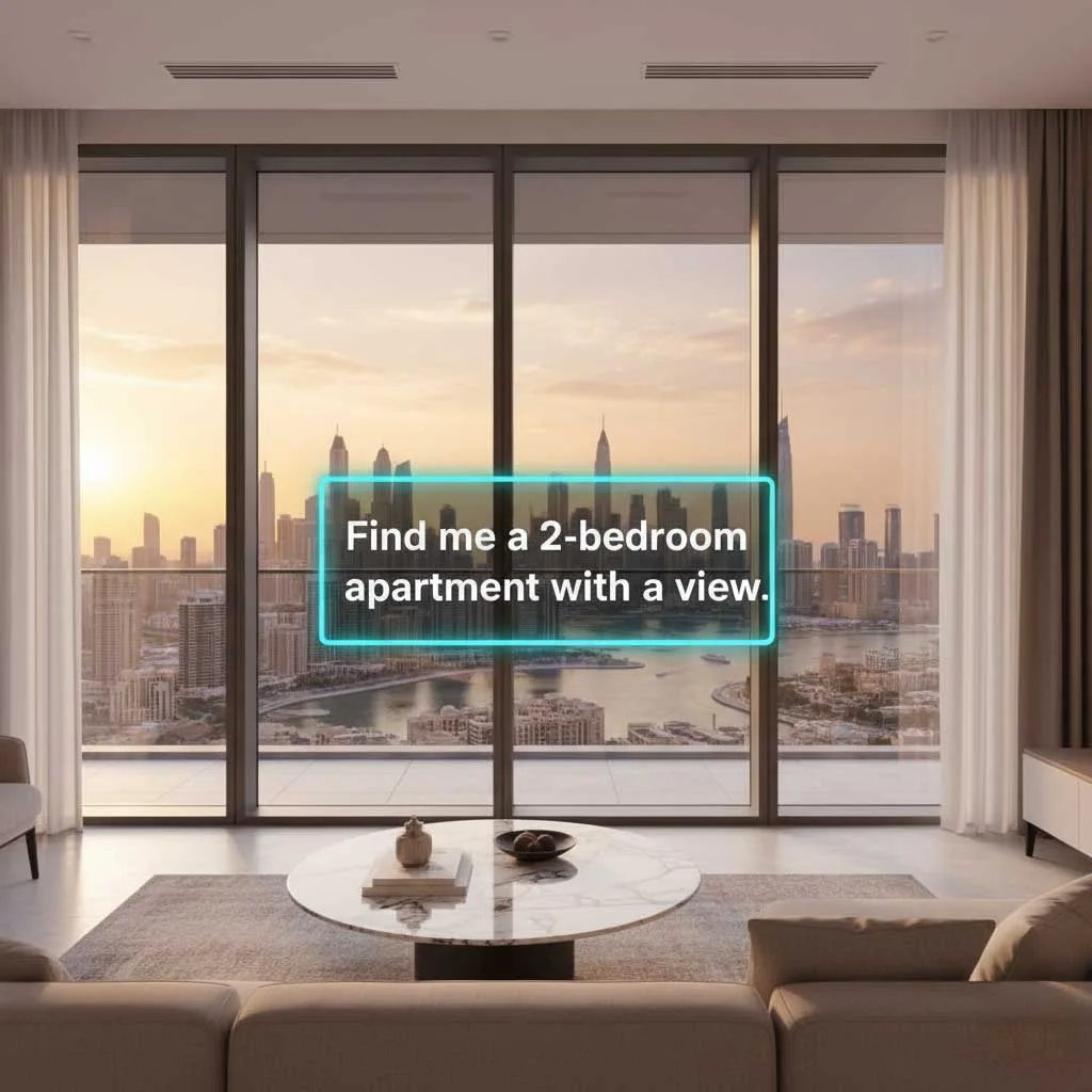 AI search recommending a property in Dubai Marina