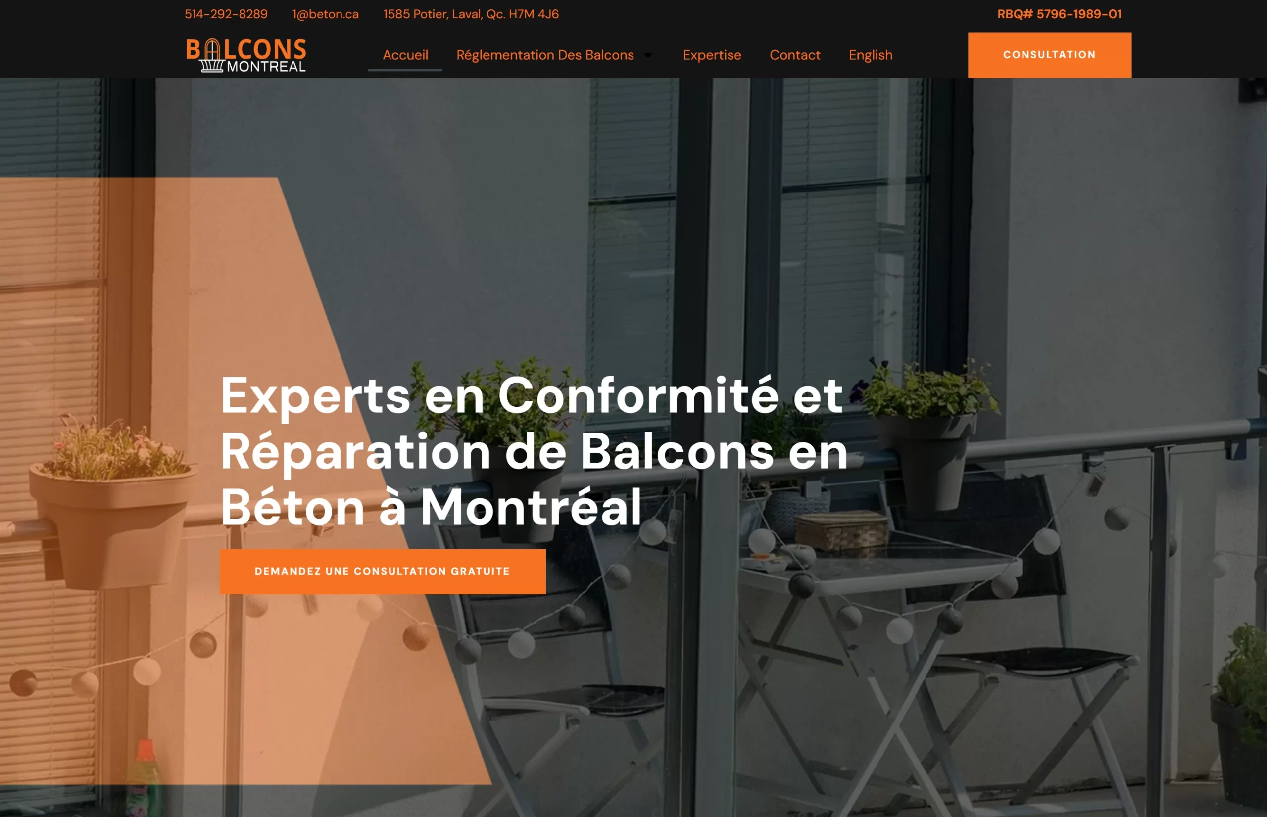 French content screenshots for Balcons Montréal