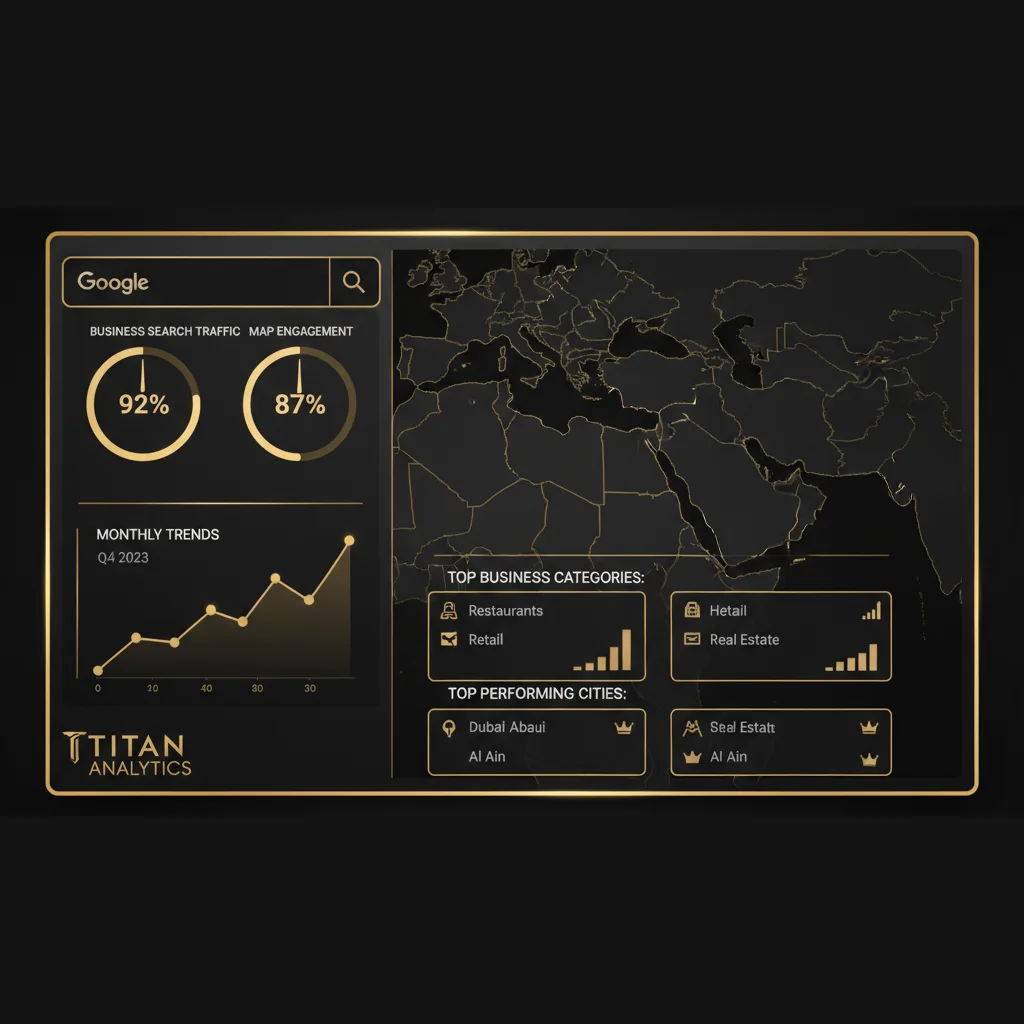 2026 Dashboard view of Google Maps and local search statistics for UAE businesses