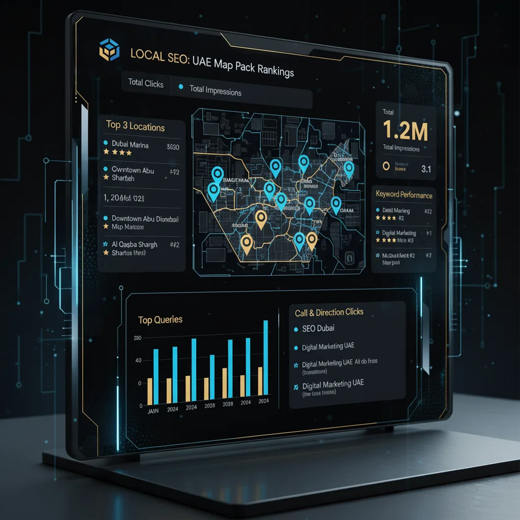 Local SEO map pack rankings for UAE locations