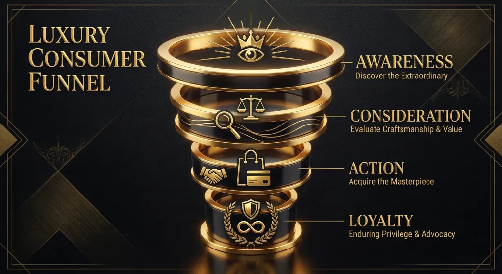Luxury consumer funnel for premium brands
