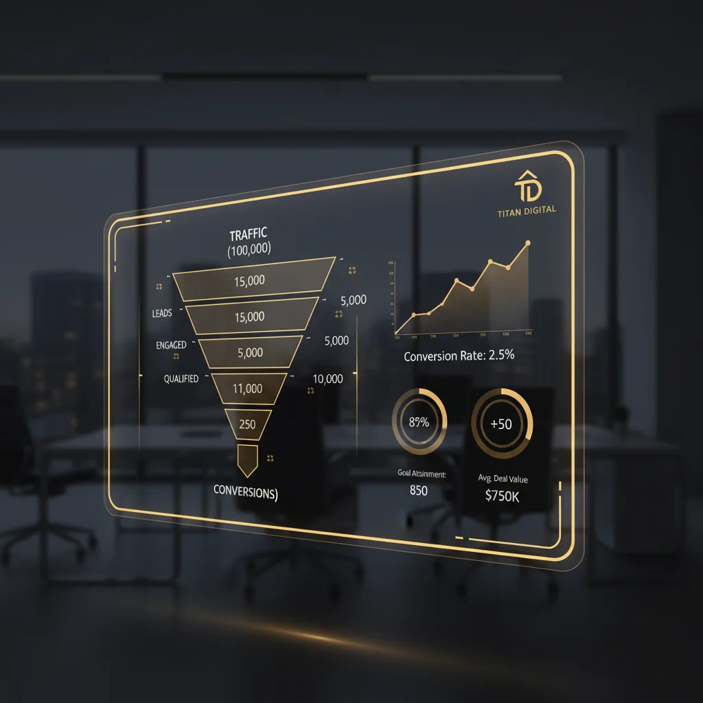Real estate lead funnel diagrams and conversion dashboards