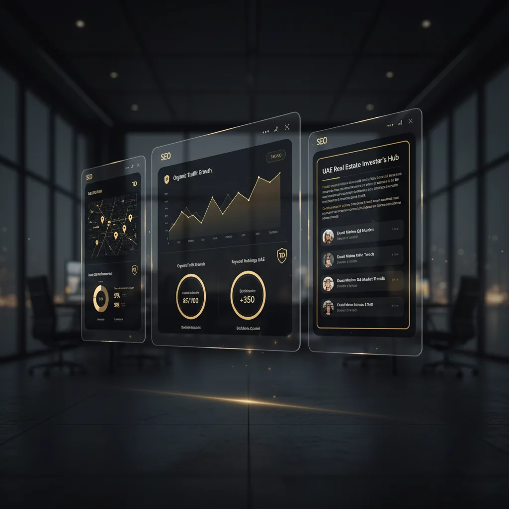 SEO dashboards and community pages for UAE real estate