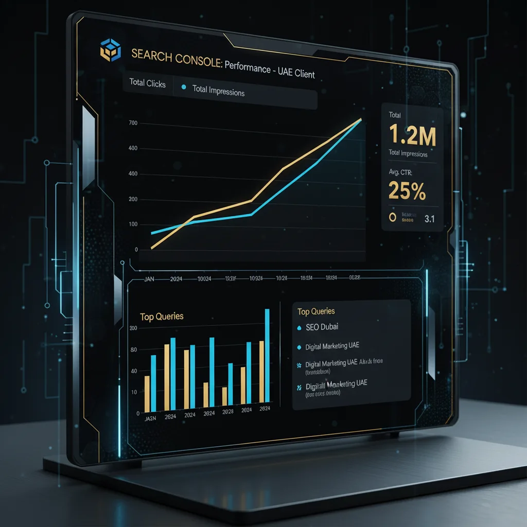 Search Console growth graph for UAE client