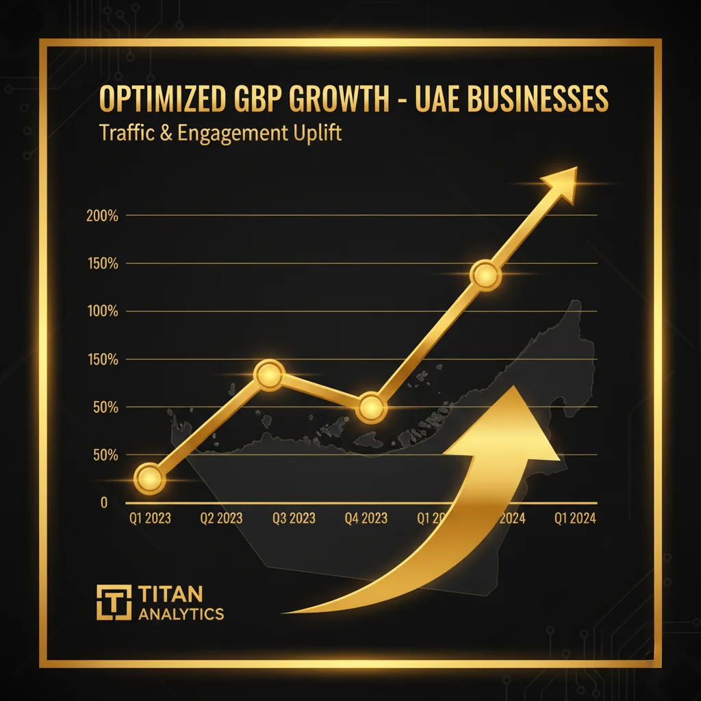 Upward golden graph representing growth from optimized Google Business Profiles in the UAE