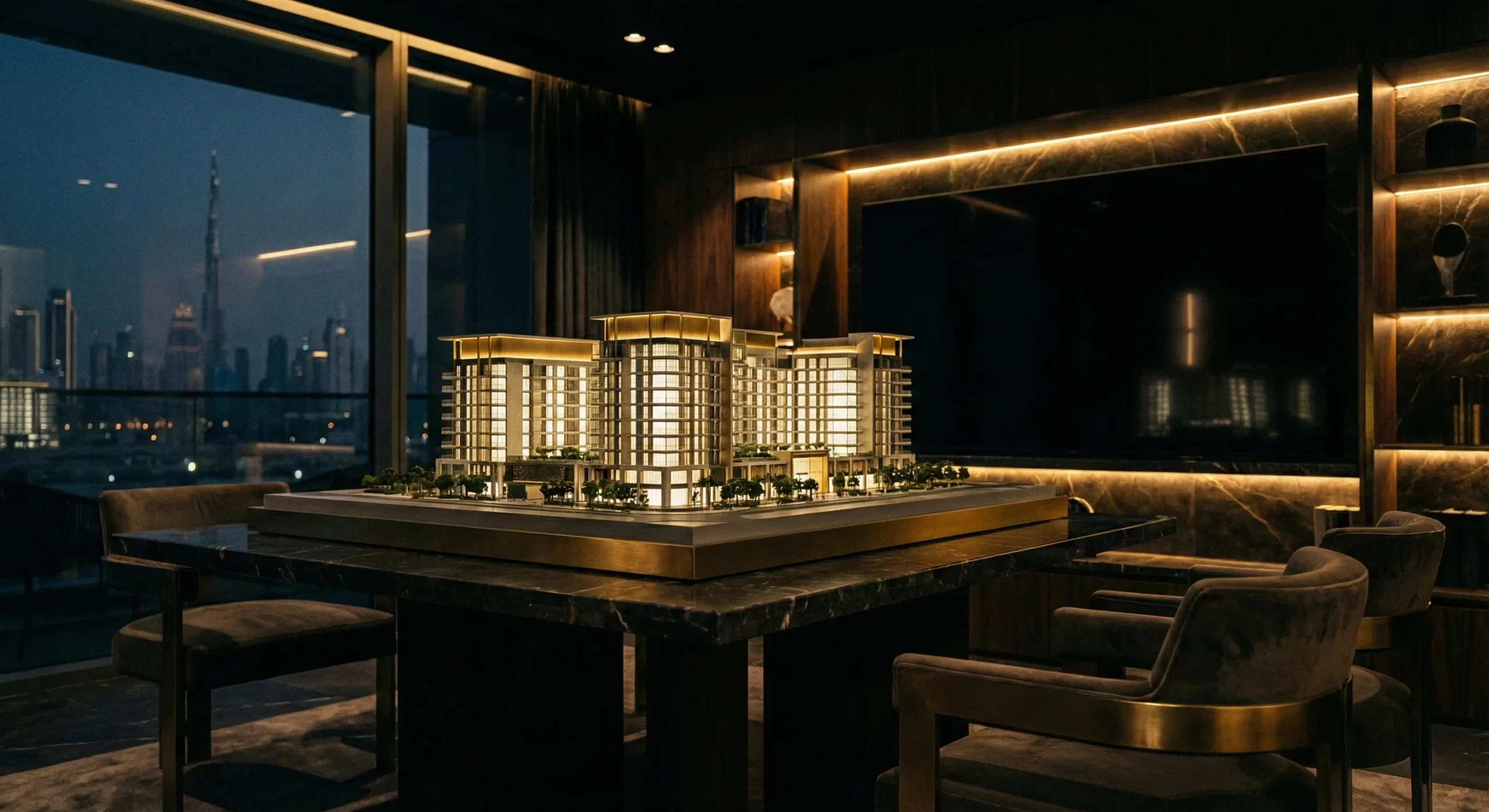 Off plan real estate project website design in the UAE, developer sales suite scene