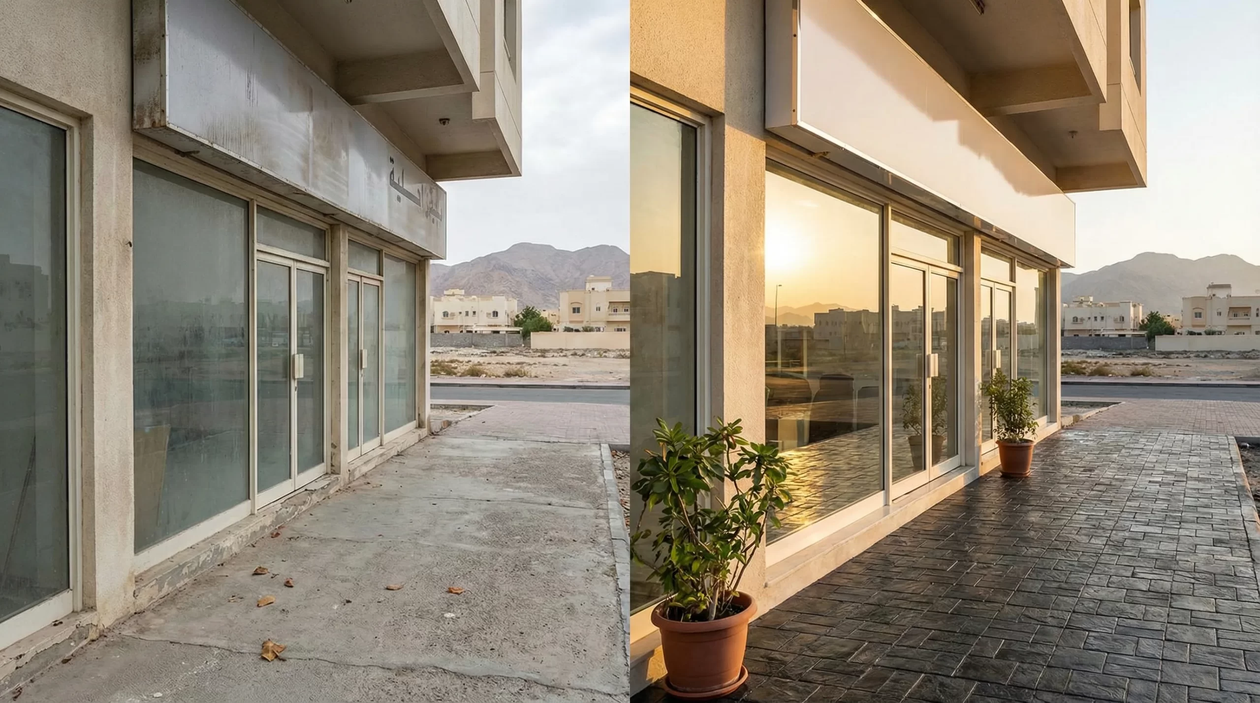 Before and after local service work example in RAK