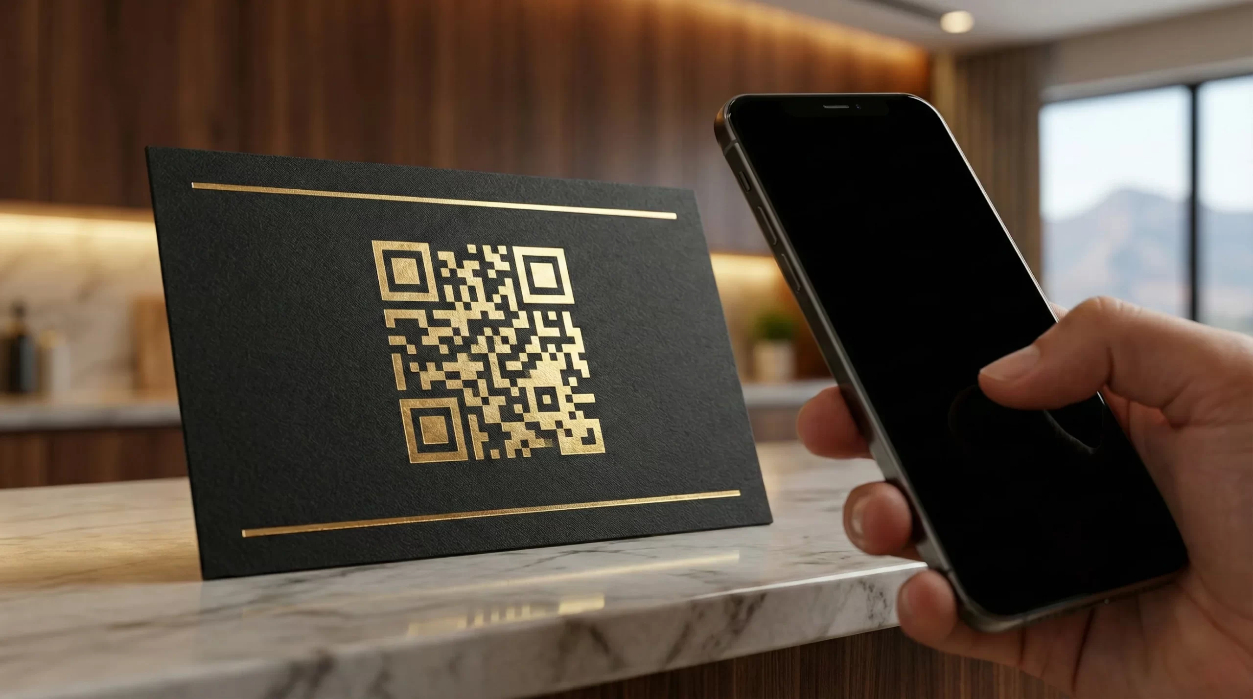 Review request card with QR code for RAK business