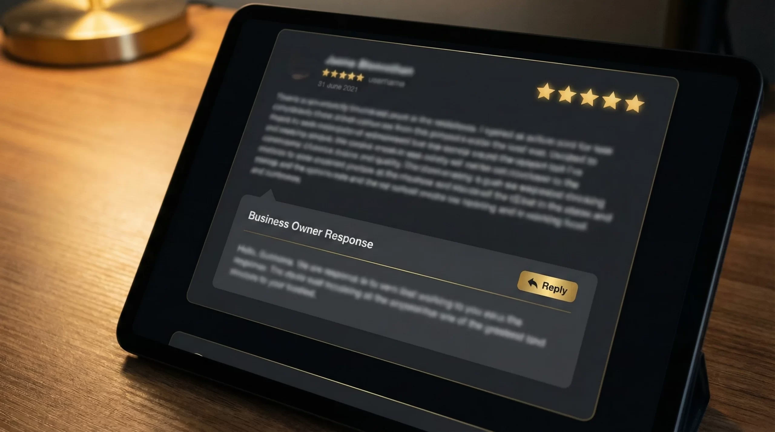 Business owner responding to a Google review for RAK business