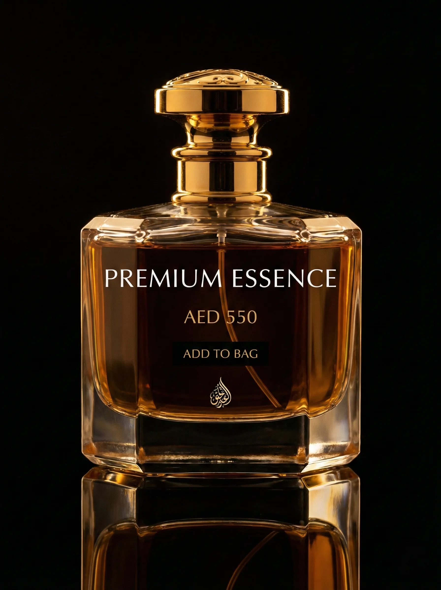 Photographic premium perfume bottle with sleek modern lighting