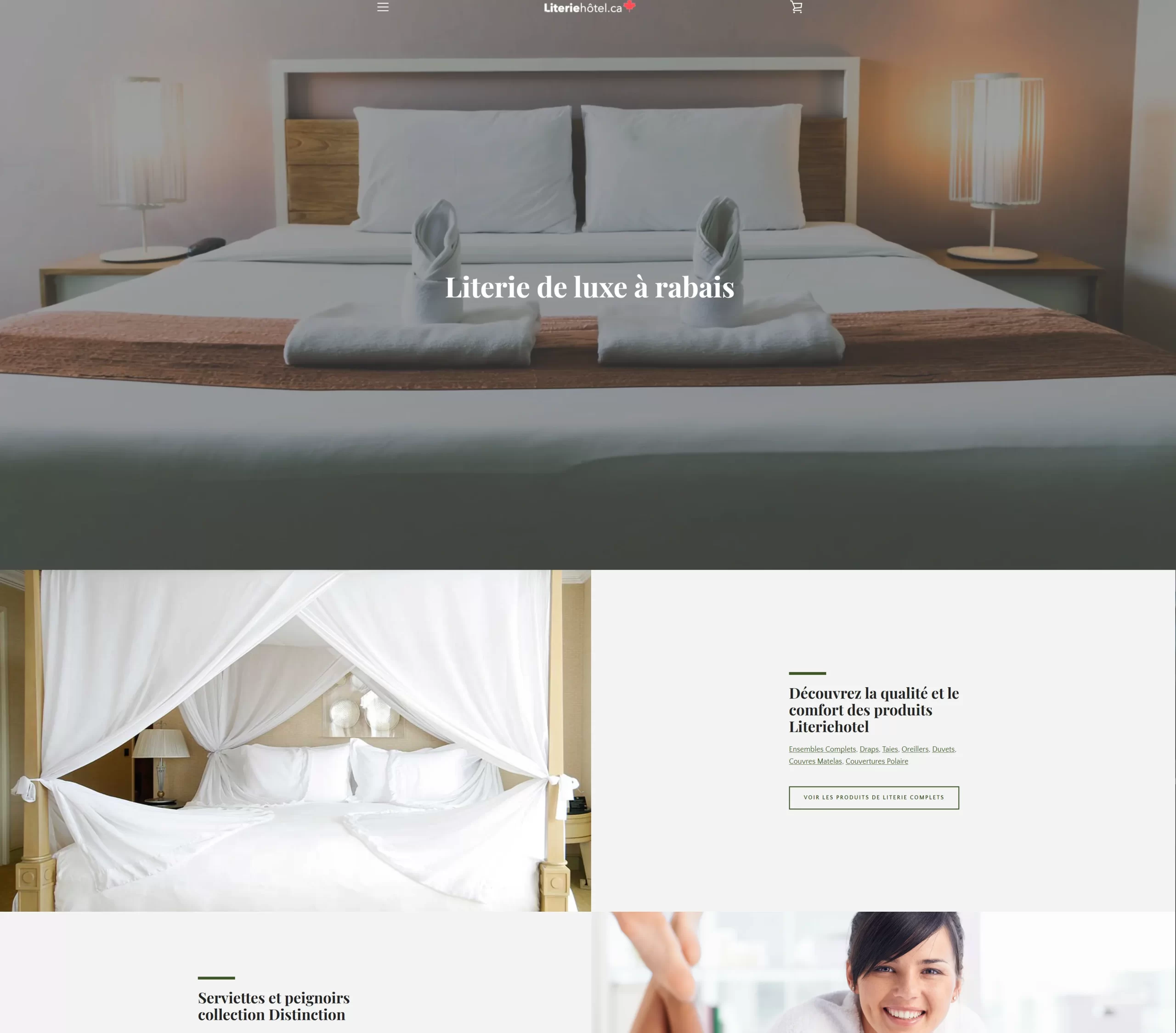Literie Hotel website