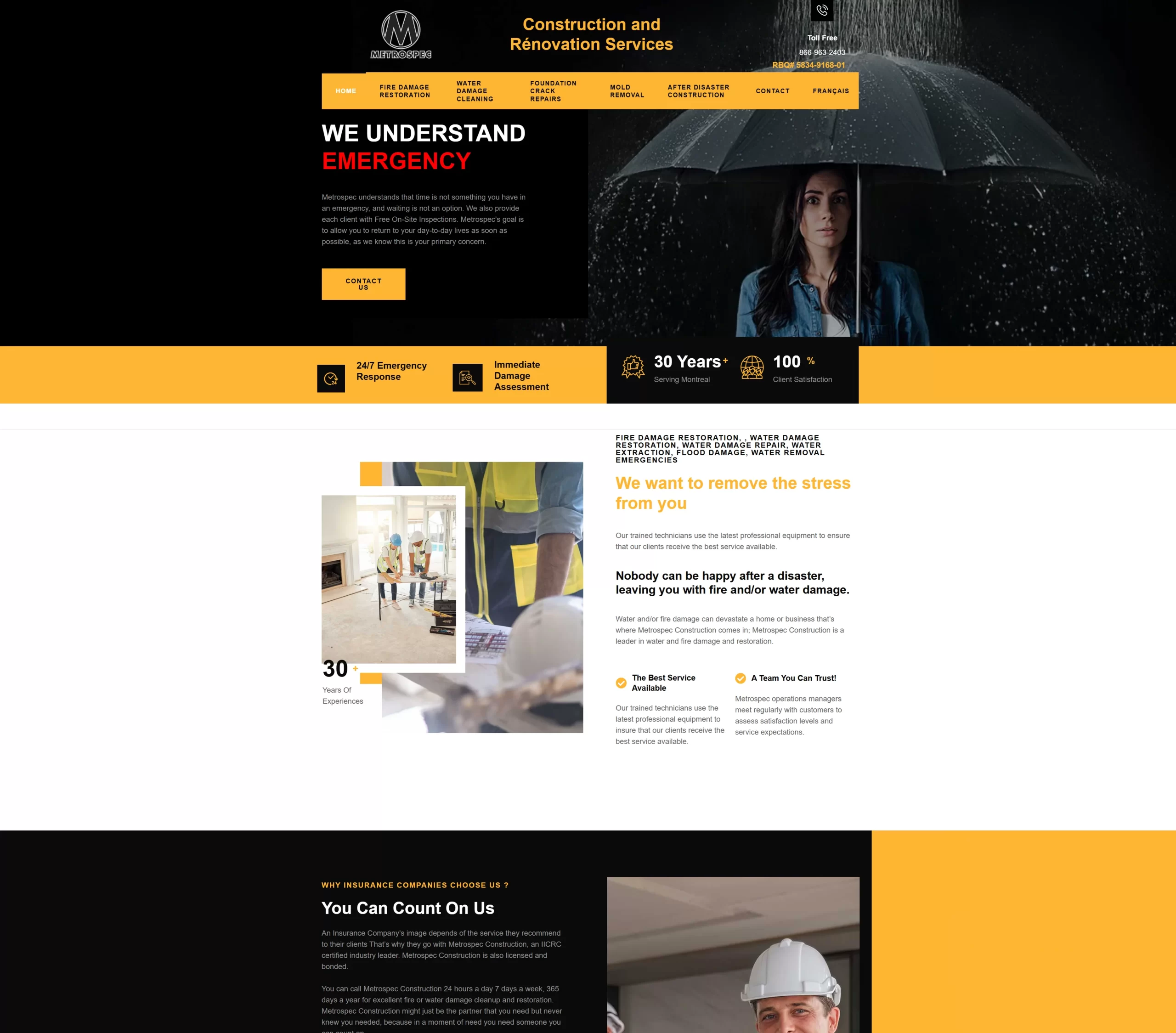 Metrospec Construction website