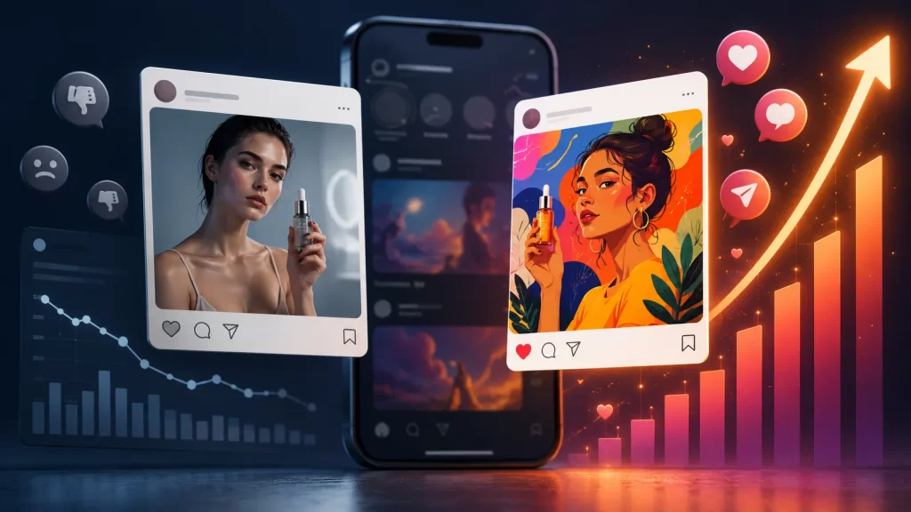 Why Stylized AI Ads Outperform Realistic Ones on Social Media